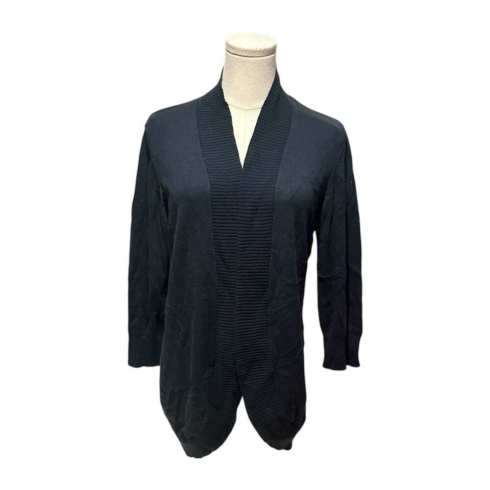 89th & Madison Black Open Front Cardigan Size Large